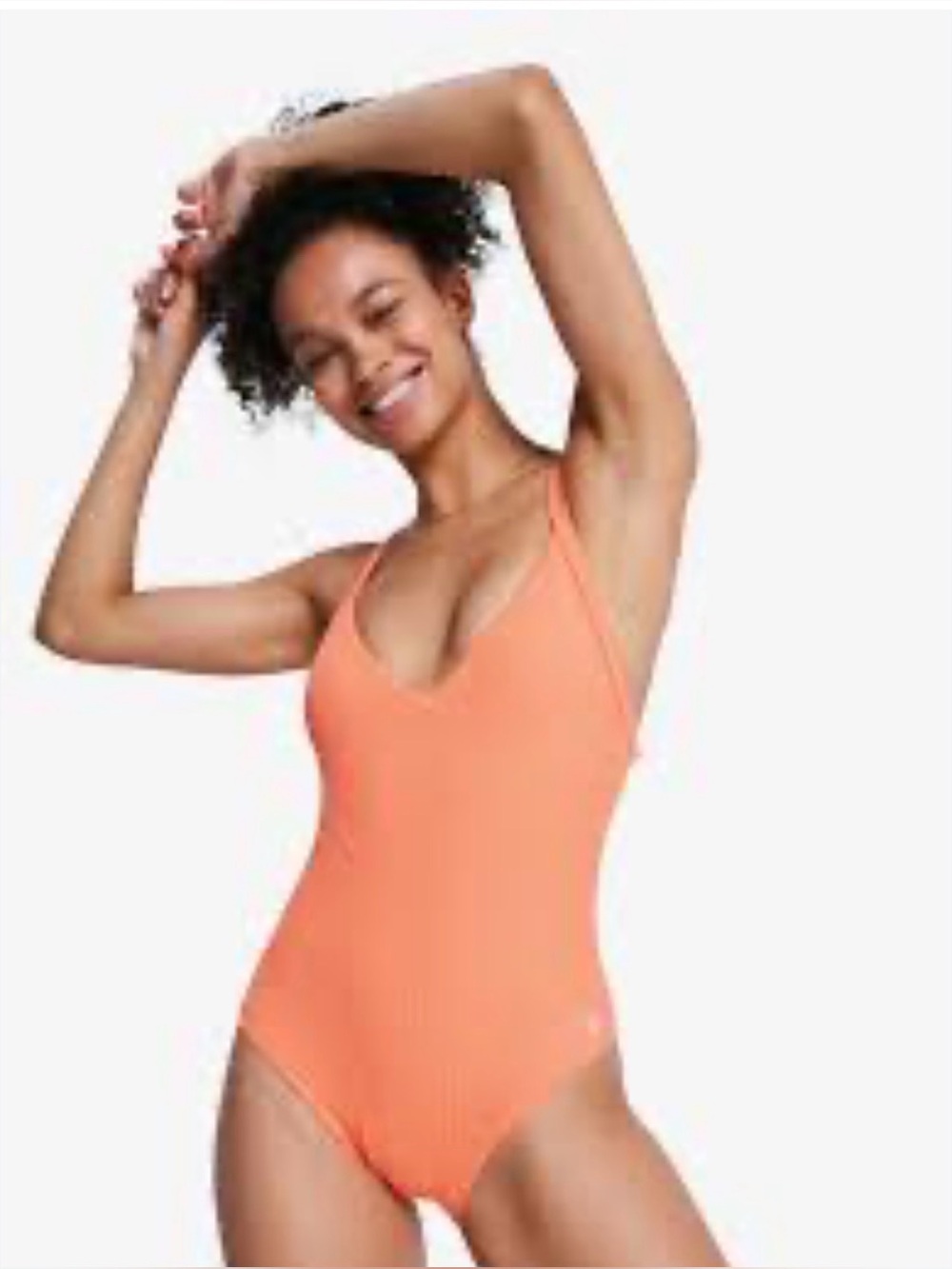 Roxy Orange Textured One-Piece Swimsuit (*NWT)